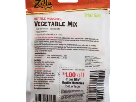 Zilla Reptile Munchies Vegetable Mix 1ea .7 oz For Sale